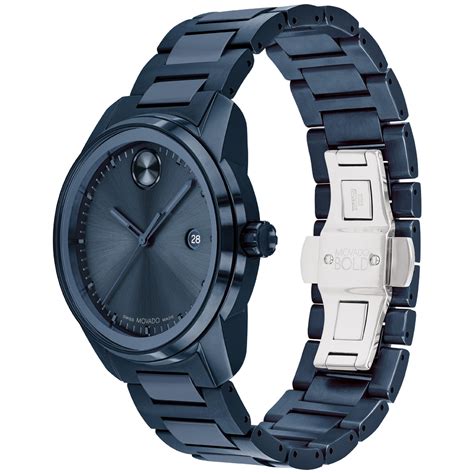 movado watch blue face.